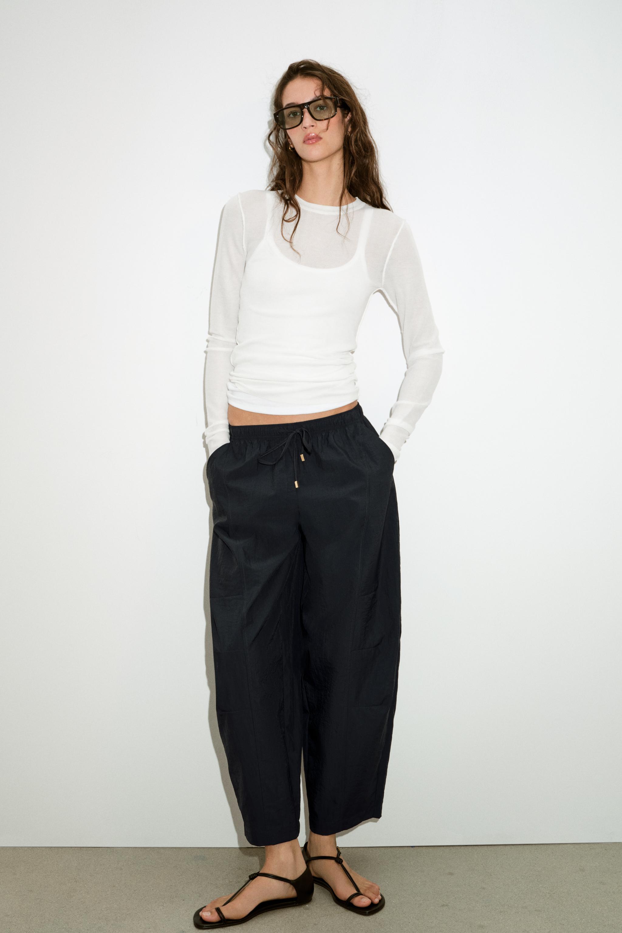 BARREL PANTS WITH ELASTIC WAIST